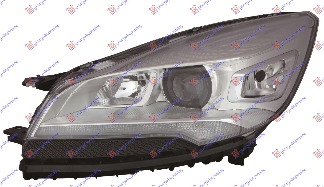 HEAD LAMP Bi-XENON W/LED DRL BLACK (E) (DEPO)