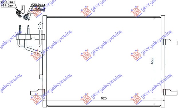 РАДИАТОР КЛИМАТИК Α/C 2,0 TDCi-2,5i ТУРБО (58.6x47)