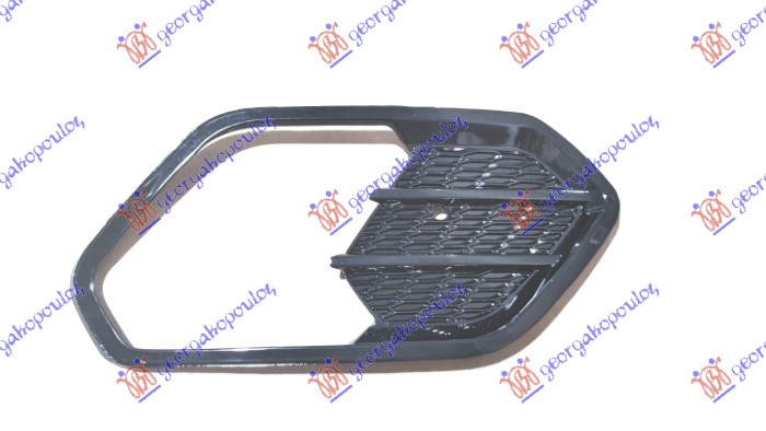 FRONT BUMPER GRILLE (W/ FOG LAMP HOLE) BLACK POLISHED