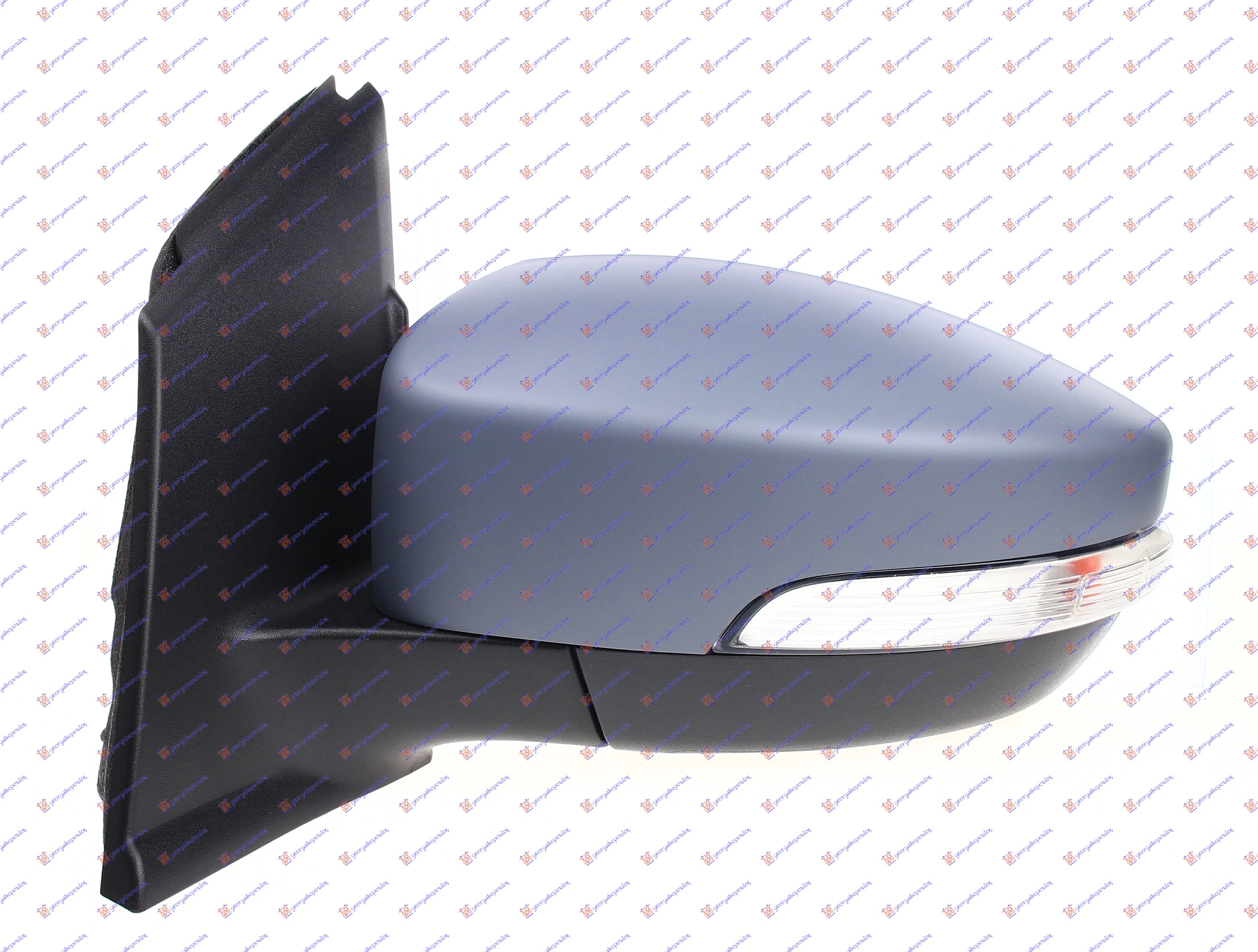 DOOR MIRROR ELECTRICAL HEATED FOLDABLE PRIMED (W/SIDE LAMP & FOOT LAMP) (ASPHERICAL GLASS)