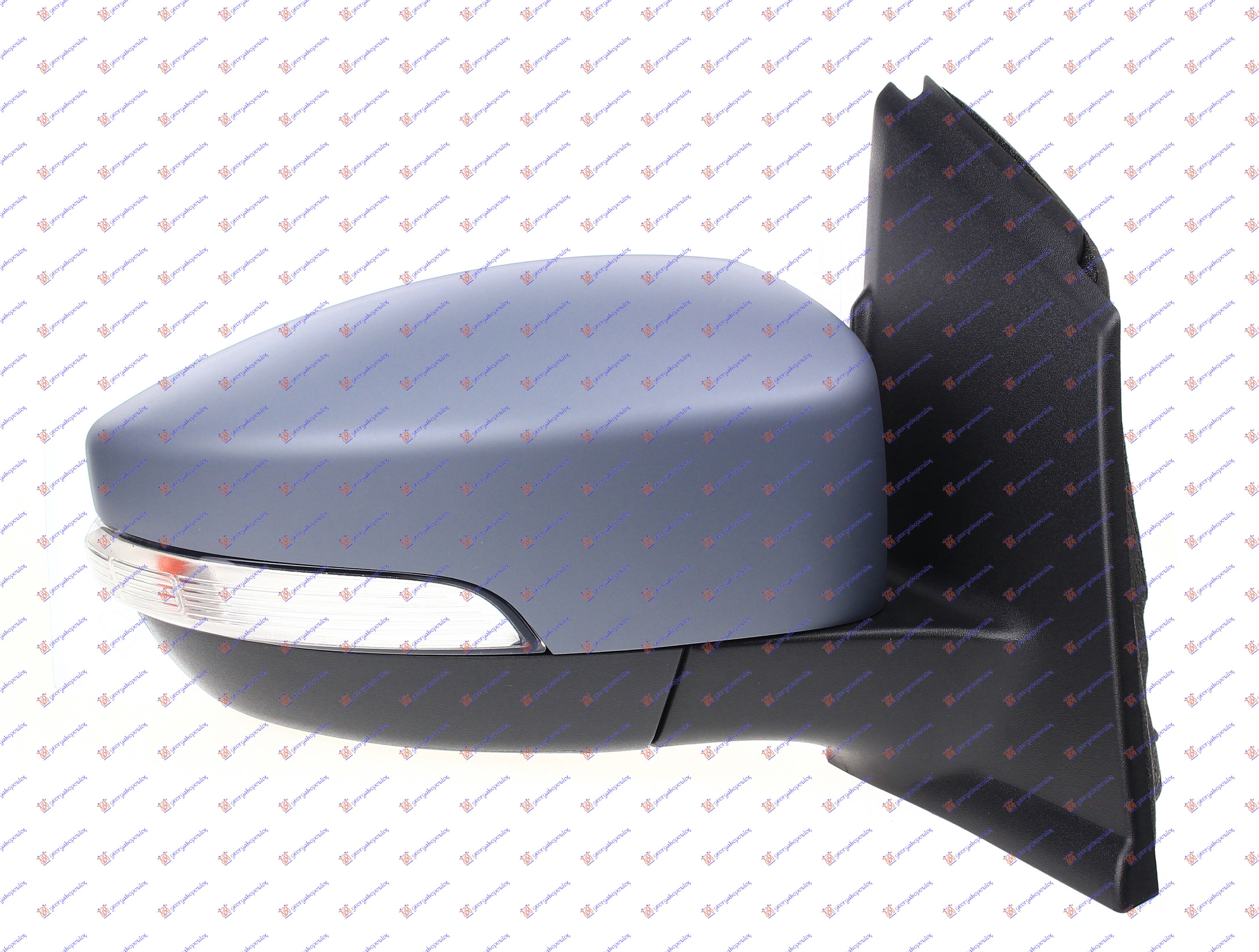 DOOR MIRROR ELECTRICAL HEATED FOLDABLE PRIMED (W/SIDE LAMP & FOOT LAMP) (ASPHERICAL GLASS)
