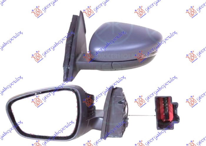 DOOR MIRROR ELECTRICAL HEATED FOLDABLE PRIMED (W/SIDE LAMP & FOOT LAMP) (A QUALITY)