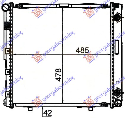 РАДИАТОР 2.0-2.3 БЕНЗИН M/A +/-AC (49x49) BEHR