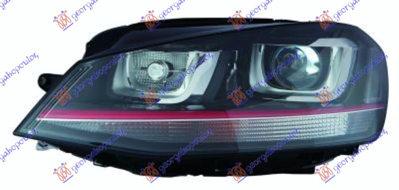 HEAD LAMP GTI Bi-XENON W/LED DRL (E) (TYC)