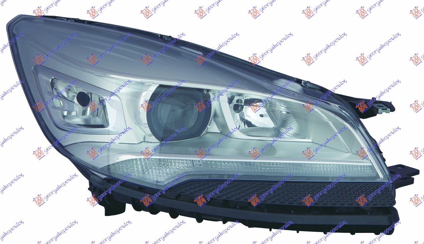 HEAD LAMP Bi-XENON W/LED DRL BLACK (E) (DEPO)