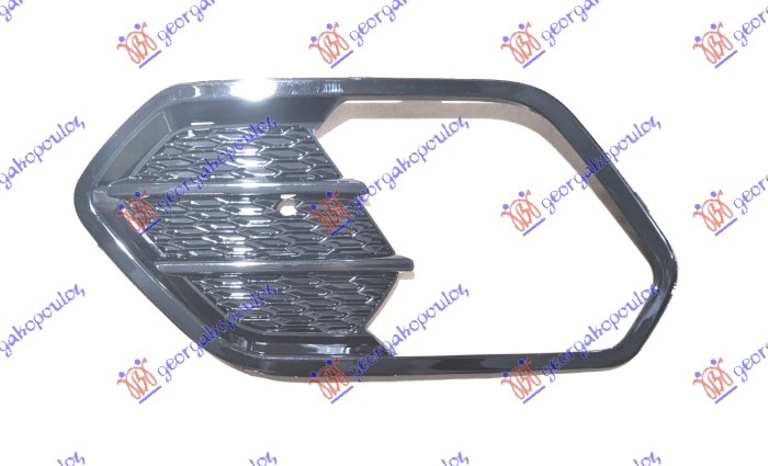 FRONT BUMPER GRILLE (W/ FOG LAMP HOLE) BLACK POLISHED